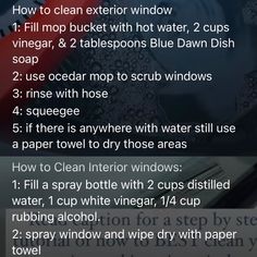 the instructions for how to clean an extra window