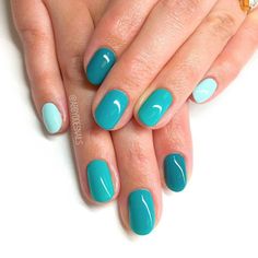 Nail Designs Spring 2023, Toe Nail Colors, Turquoise Gradient, Nails Gorgeous, Abby Johnson, Spring Nails 2020, Nail White, Heart Touching Quotes, Nails Styles