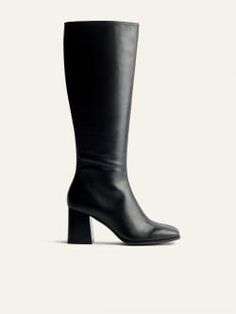 The 90s called, and they told us to make the Nylah. It's a knee-high boot with a wearable block heel, square toe, and inside zipper for a calf-hugging fit. Materials vary by color. Runs tight through the calves. Tight Boots, Tights And Boots, Square Toe Heels, Knee Boot, The 90s, Leather Working, Knee High Boots, Knee Boots, Knee High