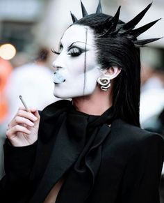 Gottmik Fashion dress to impress punk  #pfw #fashion #drag #dragrace #rupaul #gottmik #jeanpaulgaultier #dresstoinpress #punk #aesthetic Drag Inspo Outfit, Gottmik Makeup, Goth Drag Makeup, Raja Drag Queen, Drag Race Aesthetic, Rupaul Aesthetic, Gottmik Drag, Goth Drag Queen, Drag Queen Aesthetic