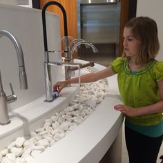 Faucet display at Pirch Boho Living Room Coffee Tables, Shoe Store Design, Ceramic Store, Wall Faucet, Restroom Design