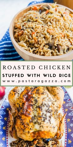 roasted chicken stuffed with wild rice is an easy dinner recipe that's ready in under 30 minutes