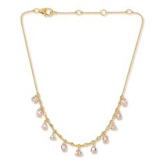 Rarities Diamond-Accented Gemstone Dangle Choker Necklace This unique dangle necklace is perfect for an open V-neck as well as a turtle neck. It's a lovely piece that won't spend much time in your jewelry box. It makes a great gift, too.       Morganite or Tanzanite     Necklace approx. 17"L x 1/8"W; clasps at 14", 15", 16" and 17" lengths     Drops approx. 1/2"     Gold-plated rope-chain necklace accented with round white diamonds     Cushion-cut, oval, pear and triangular drops dangling from n Tanzanite Necklace, Dangle Necklace, Dangle Necklaces, A Turtle, Rope Chain, White Diamonds, Morganite, Rarity, Cushion Cut