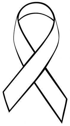 a black and white outline of a ribbon