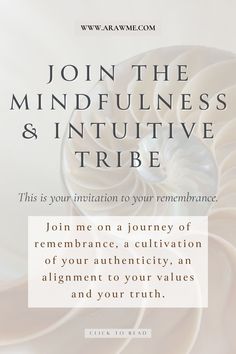 an ad for the mindfulness and intuitive tribe, which is designed to be