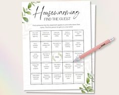 a printable housewarming find the guest game