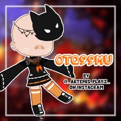 an animated image of a catwoman character in black and orange clothes, with the caption'otogamu by artisplayz on instagram com