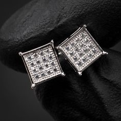 Mens Small Hip Hop Silver Square Micro Pave Screw Back Cz Stud Earrings Size: 7mm. These Silver Square Earrings Are The Best Size For Any Occasion. Mens Screwback Earrings That Fit Any Standard Piercing Post Hole. You Can’t Go Wrong With These Square Studs. Stone: 5a High Quality Cubic Zirconia. These Hip Hop Earrings Have The Brightest And Most Clearest Cz Stones On The Market. Really Shine Bright With These Cz Studs. Material: 925 Sterling Silver With White Gold Plating. These Silver Earrings Diamond Stud Earrings For Men, Men Ear Studs Diamonds, Stud Earrings For Men Square, Black Diamond Stud Earrings Men, Square Earrings Studs Men, Sterling Silver Black Diamond Earrings For Men, Hop Earrings, Smaller Hips, Square Earrings Studs