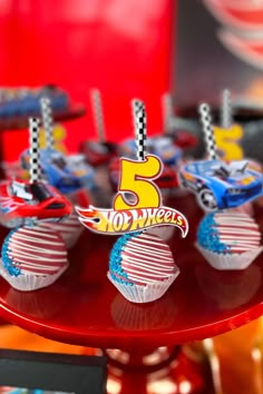 Check out this awesome Hot Wheels-themed birthday party! The cake pop sare so much fun!! See more party ideas and share yours at CatchMyParty.com Hot Wheel Cake Pops, Hot Wheels Party Favors Ideas, Hot Wheels Themed Birthday Party Food, Porsche Birthday Party Ideas, Hot Wheels 5th Birthday Party Ideas, Hot Wheels 2nd Birthday, Hotwheels Birthday Party Cake