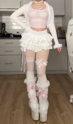 Hot Russian Outfit, Erokawa Outfits, Doll Style Outfits, Bimbocore Outfits Pink, Winter Bimbocore Outfits, Crybabycore Outfits, Doll Aesthetic Outfits, Croquette Outfits, Soft Core Outfits