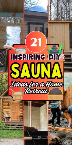 there is a sign that says sauna next to some houses