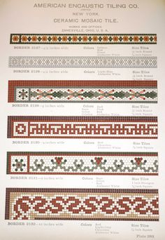 cross stitch pattern for american embastio tiling co's new york ceramic mosaic tile