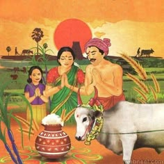 Happy Pongal In Tamil, Tamil Pongal, Pongal Festival Images, Hindu Aesthetics, Pongal Greetings, Tamil Village, Pongal Greeting Cards, Sankranthi Wishes, Sankranthi Festival