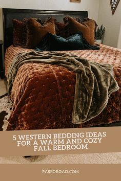 Stella Faux Silk Velvet Quilt +Western Bedding + Fall Bedroom Decor Cowboy Bedroom, Velvet Bedspread, Cozy Fall Bedroom, Velvet Duvet