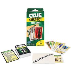 the clue card game is open and ready to play