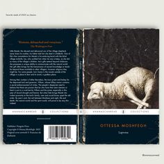 the front and back cover of a book with an image of a sheep on it