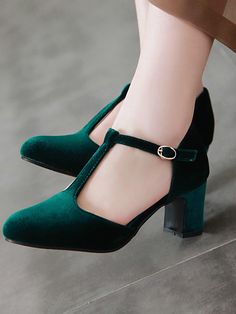 Retro T-Strap Mary Jane High Heel Shoes | Retro Stage Mary Janes Heels, Fashion Facts, Church Girl, Mary Jane High Heels, Zapatos Mary Jane, Velvet Shoes, T Strap Heels, Historic Fashion, Womens Outfits