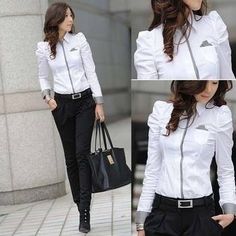 Perfect White Blouse, Blouse Pictures, Boyish Style, White Blouses, Formal Office, White Shirts Women, Women Blouse, Elegant Blouses, Dress Shirts For Women