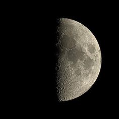 the moon in the dark sky with no clouds on it's side, as seen from earth