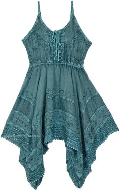 This intricately embroidered sleeveless dress evokes vintage western boho glamour. Made from panels of textured rayon with delicate lace trims, the corset-style top features adjustable straps and lacing to customize the fit. #tlb #Embroidered #bohemianfashion #bluefairyshortdress Bohemian Corset Dress For Spring, Spring Bohemian Corset Dress, Sleeveless Lace Dress For Festival, Fitted Bohemian Corset Dress For Spring, Fitted Sleeveless Boho Dress For Festival, Bohemian Fitted Corset Dress For Spring, Fitted Dress With Crochet Trim For Festival, Spring Bohemian Fitted Corset Dress, Fitted Festival Dress With Crochet Trim