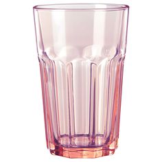 a pink glass is shown on a white background