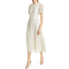 Zoom Boutique | The Ted Baker Aldorra Floral Lace Short Sleeves Midi Dress will be the best choice for you. Buy stylish Boutique fashion & get worldwide Floral Lace Shorts, Short Sleeve Midi Dress, Cream Lace Dress, Lace Short, Midi Short Sleeve Dress, Sleeve Midi Dress, Ted Baker London, Midi Dress With Sleeves, Cream Lace