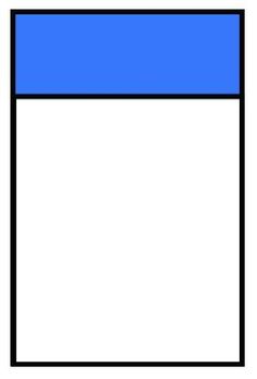 a blue and white rectangle is shown in the middle of a square with black edges