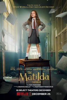 the poster for matilda, starring in netflix's upcoming series and being released on december 25