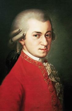 an oil painting of a man in red with white hair and wearing a red coat