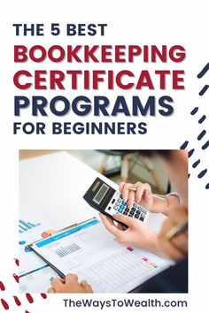 the 5 best bookkeepering certificate programs for beginners cover image with text overlay