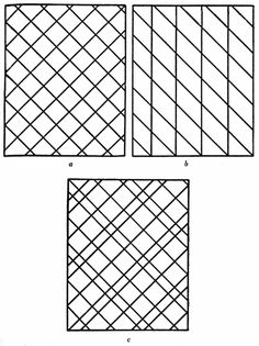 four different lines are shown in the same pattern, and each is drawn by hand