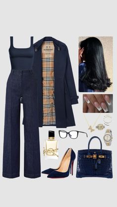 🌧️☕️ All Navy Outfit, Cute Professional Outfits, Mode Zara, Classy Fashion, Fashion Mistakes, Modest Fashion Outfits