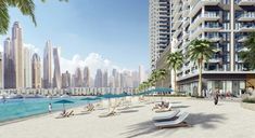 an artist's rendering of a beachfront resort in the middle of a city