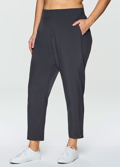 Charcoal Exercise Arms, Capsule Wardrobe Basics, Hiking Pants Women, Workout Attire, Stylish Clothes For Women, Plus Size Pants, Wardrobe Basics, Ankle Length Pants