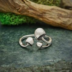 Mushroom Ring, Mushroom Jewelry, Nature Ring, Cuff Rings, Mua Sắm, Girls Jewelry, Open Ring, Womens Jewelry Rings, Metal Rings