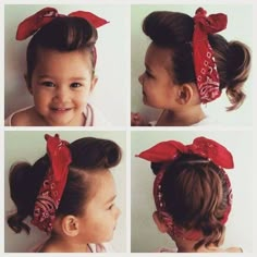 Rock And Roll Hairstyles, Rockabilly Kids, Cabelo Pin Up, 50s Hairstyles, 1940s Hairstyles, Roll Hairstyle, Rockabilly Hair, Sock Hop, Pin Up Hair