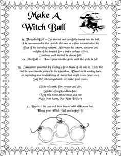 Book of Shadows: #BOS Make A Witch Ball 2 page. Witches Ball, Witch Ball, Wiccan Crafts, Wiccan Witch, Magick Spells, Wiccan Spell Book, Witchcraft Spell Books, Witch Spell Book, Book Of Shadow