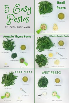 the steps in how to make pesto for pesto sauces and other foods