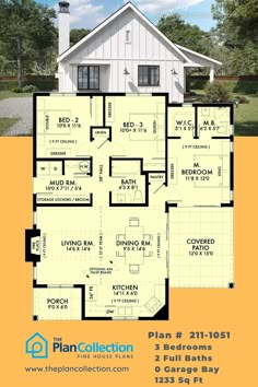 3 bedroom small cottage plan, Cottage Plan # 211-1051 Cottage Blueprints 3 Bedroom, Cottage Style House Plans One Story, Under 1200 Sq Ft House Plans, 3 Br Tiny House Floor Plans, Tiny House Cottage Floor Plans, Small Cabin Plans 3 Bedroom, Tiny Home 3 Bedroom Floor Plans, One Floor 3 Bedroom House Plans, Small Cottage Blueprints