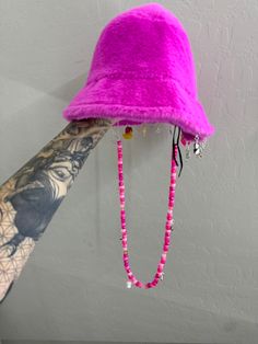 Get your pink on with this HOT PINK FUNKY bucket hat. Made with Stars, hearts, yin yang, gemstones, planets, dice, cowboy ducks, fairy moon, and PLUR <3 Trendy Pink Bucket Hat For Winter, Winter Pink Bucket Hat, One Size, Handmade Pink Mini Hat, Pink Mini Bucket Hat, Fun Pink Bucket Mini Hat, Pink Cap Mini Hat As Gift, Adjustable Pink Bucket Hat, Pink Winter Bucket Hat, Pink Winter Bucket Mini Hat