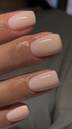 Wedding Nails Beige, Simple Short Neutral Nails, Short Acrylic Nails Beige, Beige Natural Nails, Summer Acrylic Nails Neutral, Beige Milky Nails, Simple Acrylic Nails Short Natural, Simple Classic Nails Short, Beige Gel Nails Short