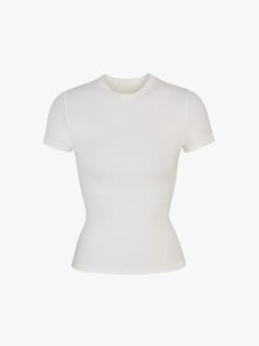 Skims Smoothing Tshirt, Skims Soft Smoothing T Shirt, Skims Basic Tee, Skims Tee Shirt, Basic White Shirt, Light Yoga, Expect Nothing, Tshirt Outfits, New Wardrobe