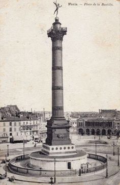 an old black and white photo of a monument