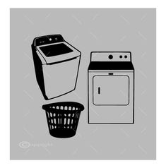 a washer and a dryer sitting next to each other on a gray background