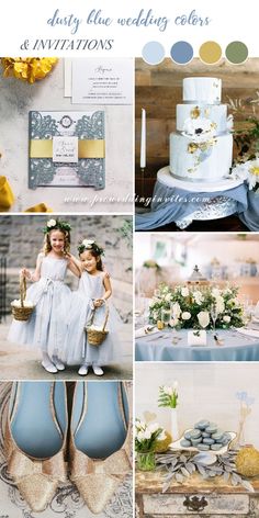 the wedding colors are blue, yellow and white