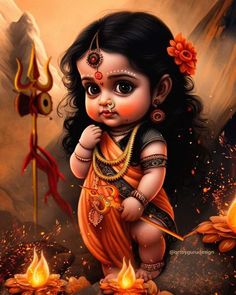 Baby Durga Maa, Little Durga Maa, Cute Mata Rani, Cute Durga Maa, Shiv Durga, Saraswati Goddess, Mata Rani