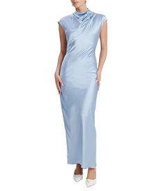 Bardot Auria Solid Satin Mock Neck Cap Sleeve Bias Cut Sheath Maxi Dress | Dillard's Mock Neckline, Dillard's, Cap Sleeve, Stylish Women, Occasion Wear, Mock Neck, Cap Sleeves, Quality Fabric, Maxi Dress