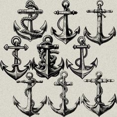 an assortment of different types of anchors