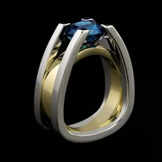 Forte ring shows strength and structure. This architecturally inspired ring displays a dazzling deep blue tourmaline cut by Stephen Averysuspended in white gold with yellow gold accent. Gala Jewelry, Second Marriage, Award Winning Jewelry, Modern Jewellery Design, Green Tourmaline Ring, Women's Rings, Tourmaline Jewelry, Fine Art Jewelry, Blue Tourmaline