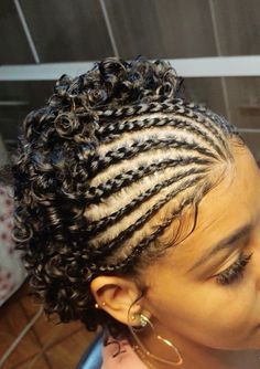 Big Chop Braid Hairstyles, Corn Row Styles Natural Hair Short, Cute Big Chop Hairstyles, Cornrows Short Natural Hair, Summer Hairstyles For Short Curly Hair, Braids In The Front Natural Hair Short, Cornrows On Short Natural Hair, Short Curly Hair With Braids, Twa Braids